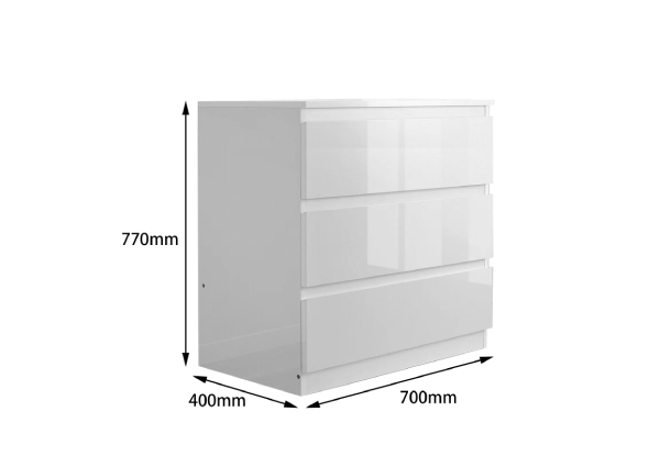 Monaco Three-Drawer Chest - Two Colours Available