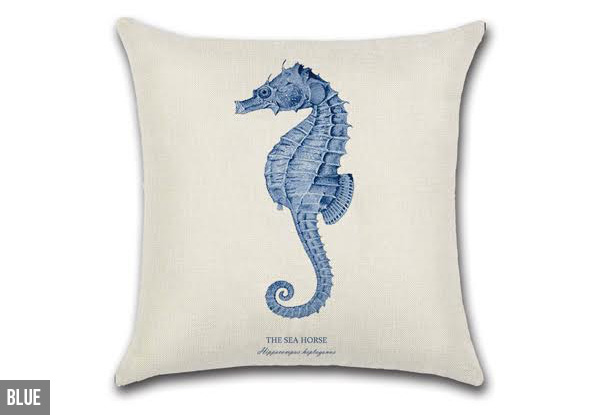 Set of Four Marine Printed Cushion Cover