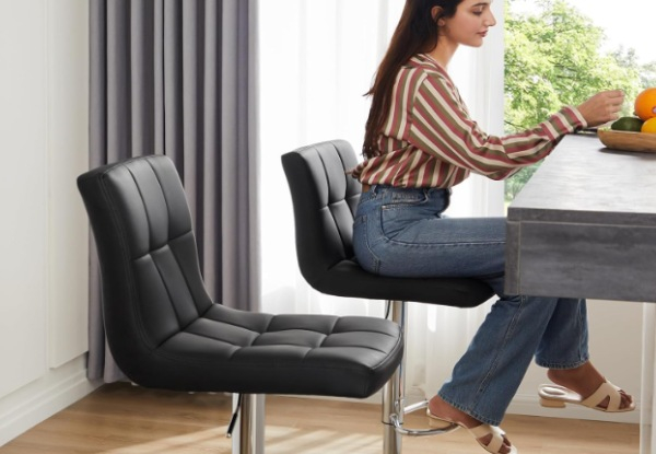 Four-Piece Bar Stool Chair with Footrest - Two Colours Available