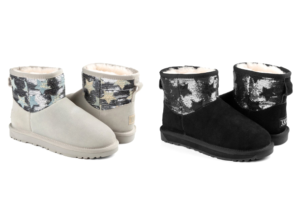 OZWEAR UGG Women's Charlotte Jean Star Mini Boots - Two Colours & Five Sizes Available