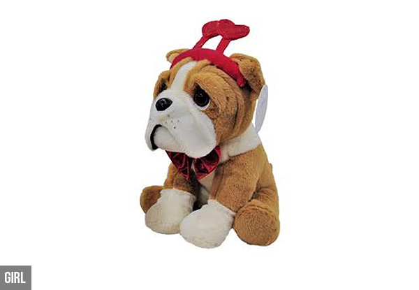 Santa Plush Bull Dog - Two Options Available