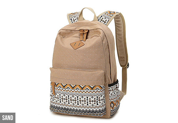 Canvas Bohemia Style Backpack - Five Colours Available