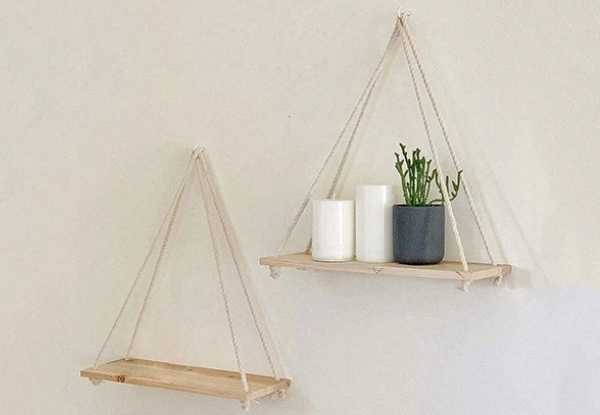 Wooden Hanging Wall Pot - Available in Two Colours & Option for Three-Piece