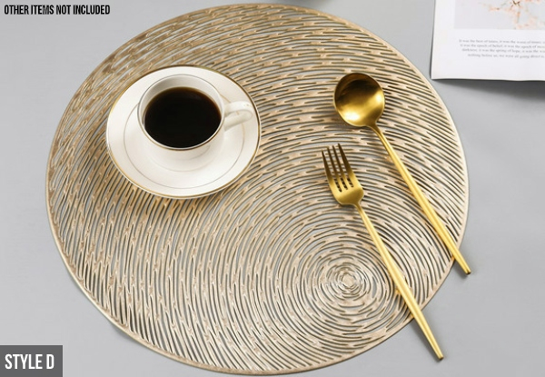 Pack of Four Metallic Placemats - Eight Styles Available