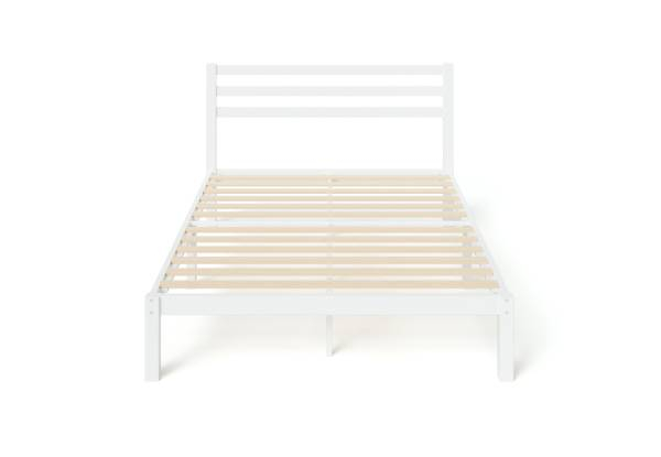 Leah White Bamboo Queen Bed Frame