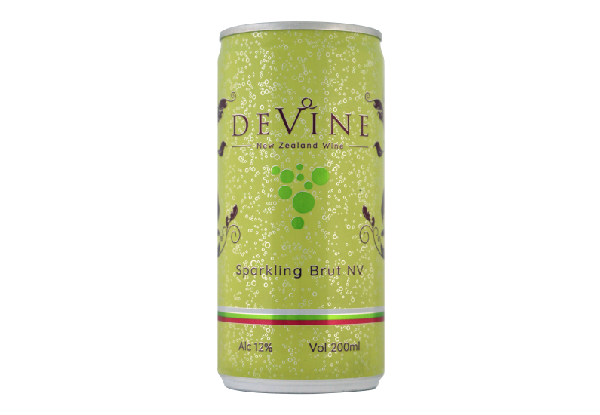 24-Pack NZ Made DeVine Canned Sparkling Wine - Available in Sparkling Brut, Sparkling Rose or a Mixed Pack