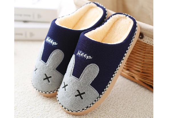 Non-Slip Winter Rabbit Home Slippers - Five Colours & Five Sizes Available