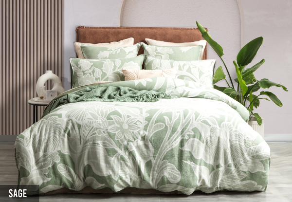 Renee Taylor Bentley Cotton Jacquard Quilt Cover Set - Available in Two Colours, Four Sizes & Option for Extra European Pillowcase