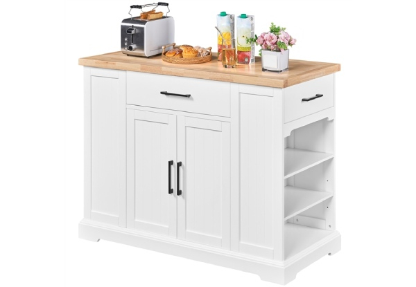 Kitchen Island Cart with Wood Top