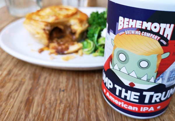 Chuffed Pull The Pork Pie Incl. Behemoth Dump The Trump Beer for 'Beer & Pie July'