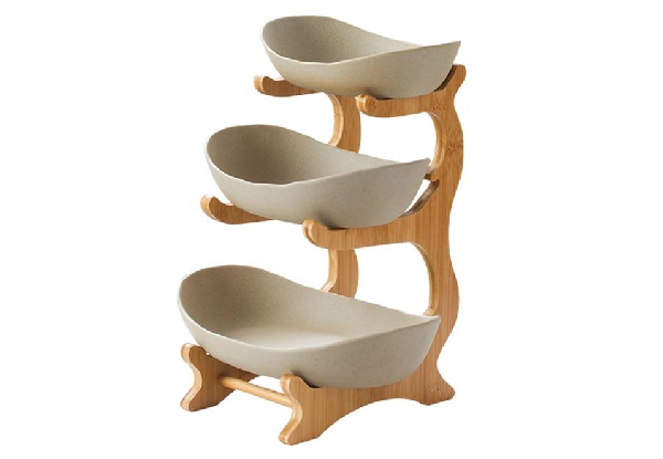 Bamboo & Ceramic Snack Platter - Available in Two Colours & Two Sizes