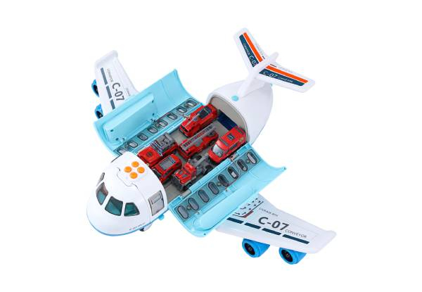 Plane Cargo & Fire Truck Toy Set