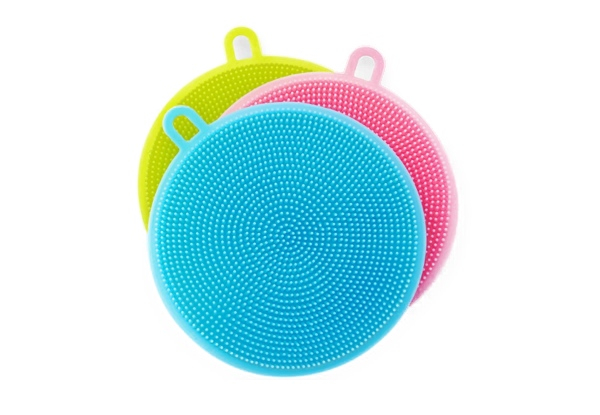 Three-Pack Reusable Silicone Dish Scrubbers