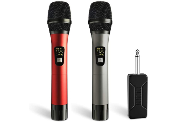 Wireless UHF Dual Handheld Dynamic Microphone System Set