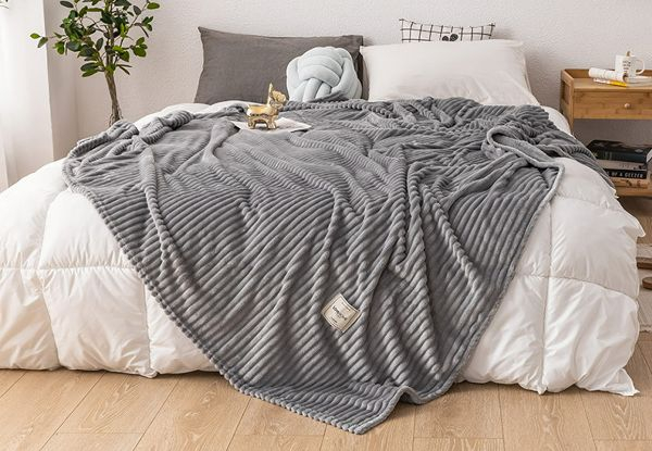 Luxury Flannel Fleece Throw Blanket - Available in Three Colours, Four Sizes & Option for Two-Pack