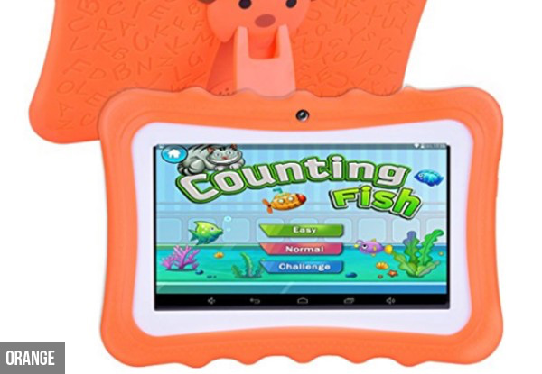 Kids Seven-Inch Android Tablet with Protective Case - Available in Four Colours