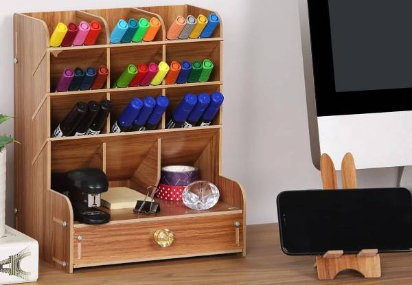 Wooden Desk Organiser - Available in Two Options