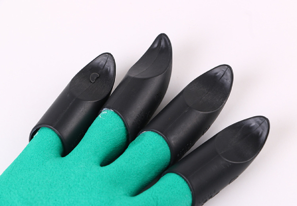 Two-Pack of Garden Digging Gloves with Sturdy Claw Fingertips