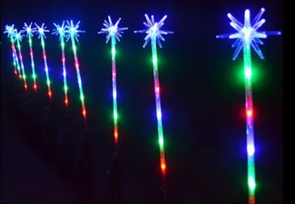 10-Pack Multi-colour LED Christmas Pathway Poles