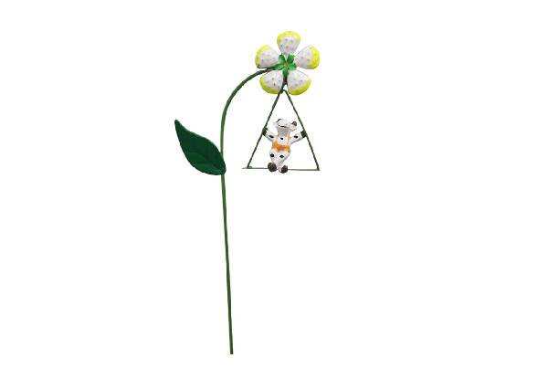 Two-Pack Metal Swing Animal Figurine for Pot Plants - Available in Two Colours