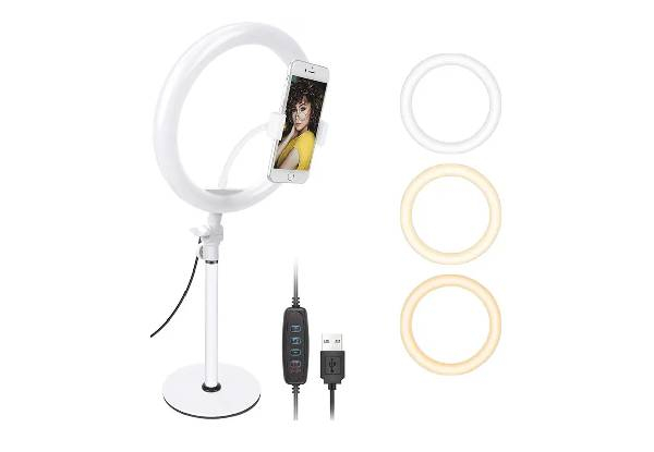 10-Inch USB LED Ring Light with Stand - Elsewhere Pricing $34.51