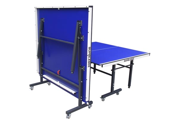 Table Tennis Table with Wheels, Net & Bat Set