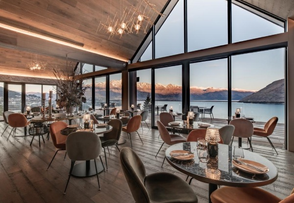 One-Night 4.5-Star Kamana Lakehouse Queenstown Stay for Two People incl. Buffet Breakfast, Tickets to Spirit of Queenstown Scenic Cruise with Cheese & Wine & F&B Discounts - Options for Two or Three Nights