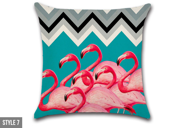 Flamingo Linen Cushion Cover - Nine Styles Available