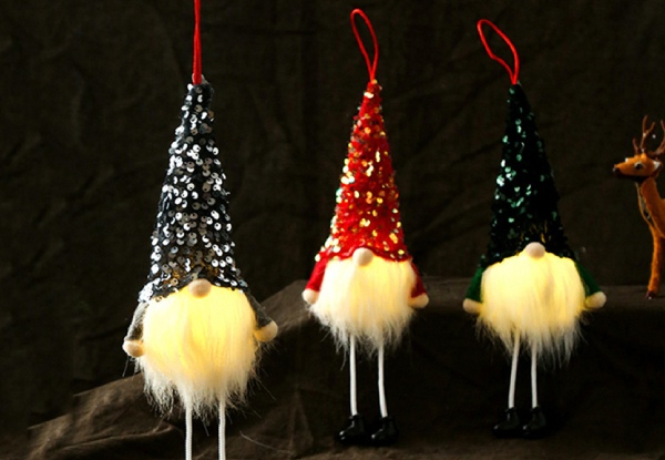 Three-Pack Christmas Tree Santa Ornament - Option for Six-Pack
