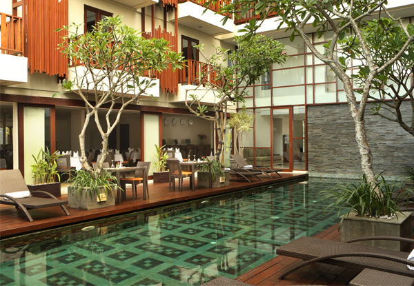 Per-Person, Twin-Share Five-Night Bali Getaway at Sense Hotel Seminyak - incl. Welcome Drink, Honeymoon Treatment, Transport to Scene Beach Club & International Flights from Auckland or Christchurch, Options for Seven-Night Stay