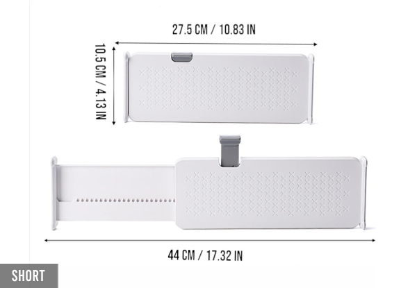 Four-Pack Telescopic Drawer Dividers - Available in Two Sizes