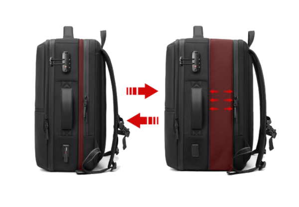 39-55L RZTX Vacuum Expandable Travel Backpack with Air Pump & USB Port