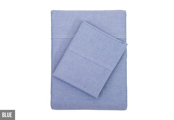 Bambury Chambray Sheet Set - Range of Colours & Sizes Available