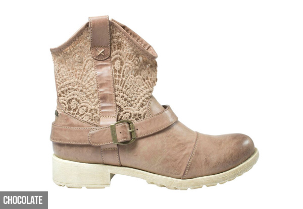 Women’s Short Lace Designer Boot with Low Block Heel - Three Colours Available