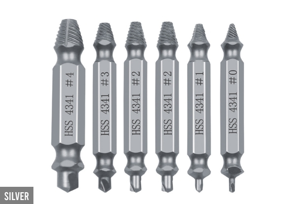 6-Pack Screw Extractors - Two Colours Available