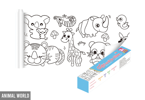 Kids DIY Colouring Paper Roll Set - Available in Five Styles & Option for Two Sets