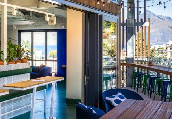 Two-Night Hostel Style Accommodation in the Heart of Queenstown in a Pod Room for One Person incl. 20% off all F&B Miss Lucy's Rooftop Bar & Late Check-Out - Option for Ensuite Room for Two People & for up to Four Nights
