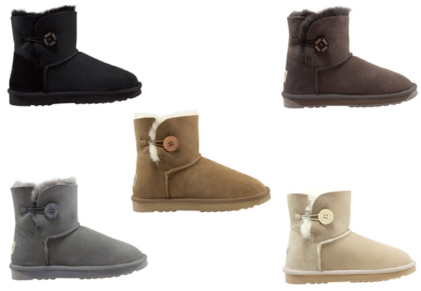 Comfort Me Unisex Australian Made Memory Foam Mini Button UGG Boots - Five Colours & Seven Sizes Available