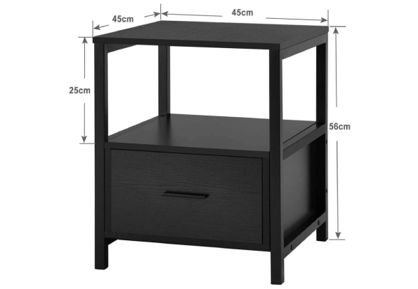 Modern Bedside Table with Drawer - Two Colours Available