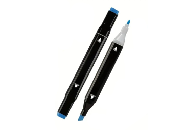 24-Colour Dual Tip Marker Pen Set - Option for 60 Colours