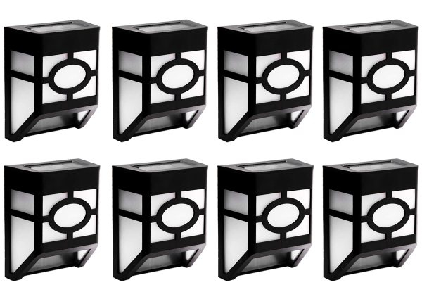 Four-Pack Solar Powered Garden Fence Lights - Three Colours Available - Option for Eight-Pack