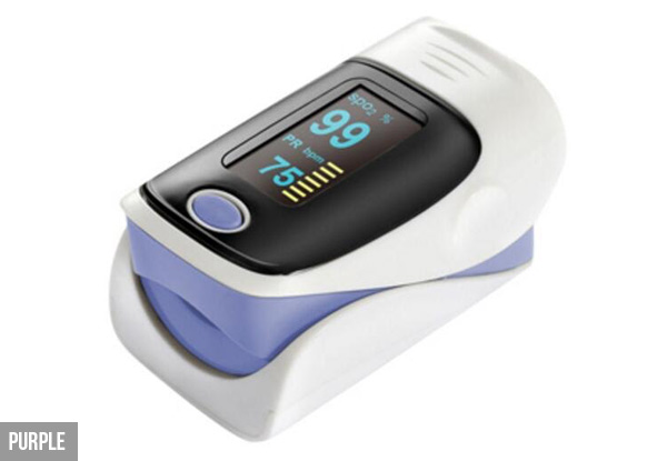 Fingertip Heart Rate Monitor with Pulse Oximeter - Five Colours Available with Free Metro Delivery