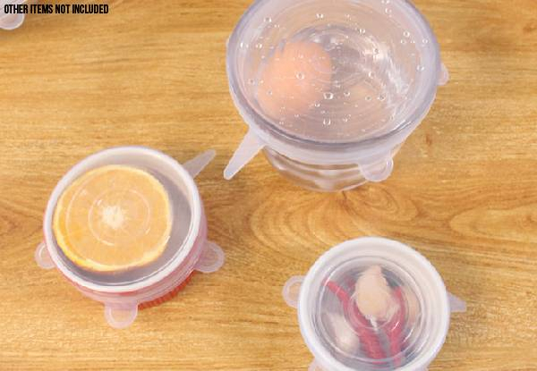 Six-Piece Reusable Silicone Stretch Lid Set - Option for Two Sets Available