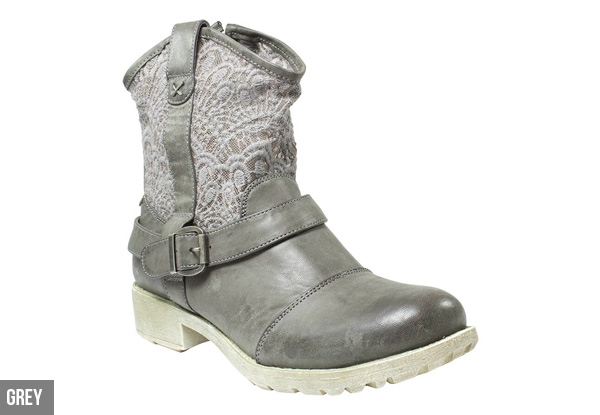 Women’s Short Lace Designer Boot with Low Block Heel - Three Colours Available