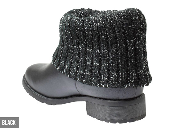 Women’s Ankle Pull Up Fleece Lace Boot Designer with Low Block Heel - Two Colours Available