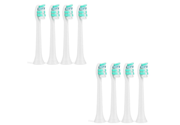 Eight-Piece Replacement Electric Toothbrush Heads Compatible with Philips Sonicare