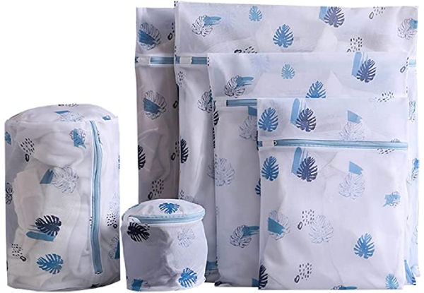 Six-Pack Mesh Laundry Bags with Zipper - Four Designs Available