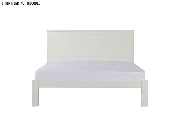 Metro Solid Pine Queen Bed in Cream