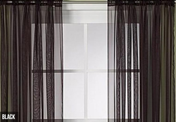 Two Sheer Voile Rod Pocket Curtain Panels - Two Sizes & Nine Colours Available with Free Delivery