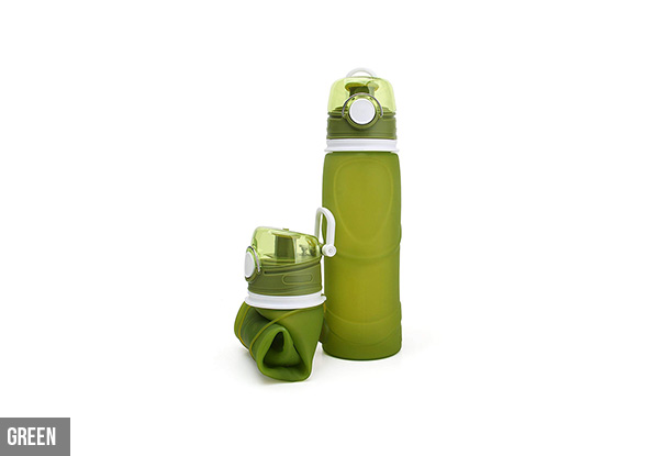 Collapsible Silicone Water Bottle - Two Colours Available with Free Delivery